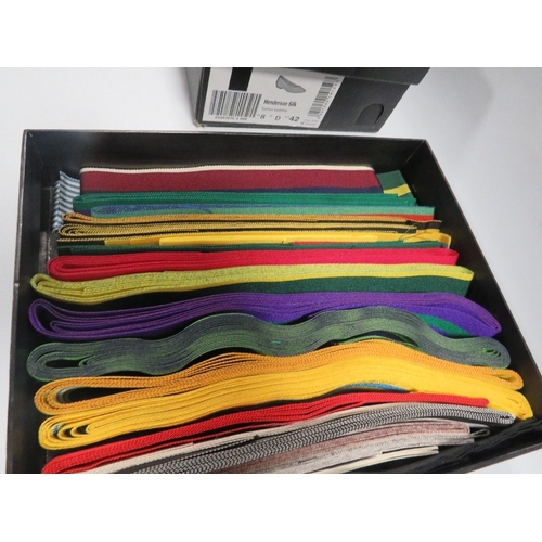 385 - THREE BOXES OF MILITARY MEDAL RIBBONS