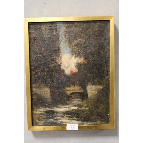 48 - IN THE MANNER OF PIERRE EUGENE MONTEZIN (1874-1946) - AN OIL ON BOARD TITLED VERSO - SIGNATURE INDIS... 