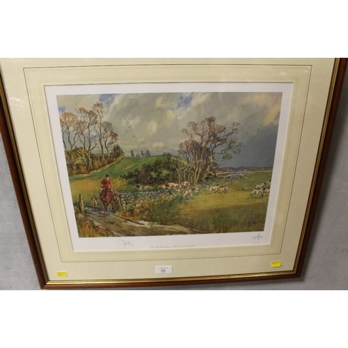 56 - A JOHN KING SIGNED HUNTING PRINT