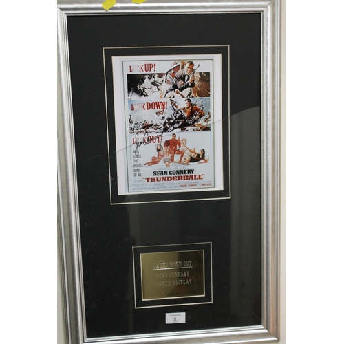 8 - A SIGNED SEAN CONNERY JAMES BOND 007 DISPLAY - NO PROVENANCE (LOCATED IN FOYER)