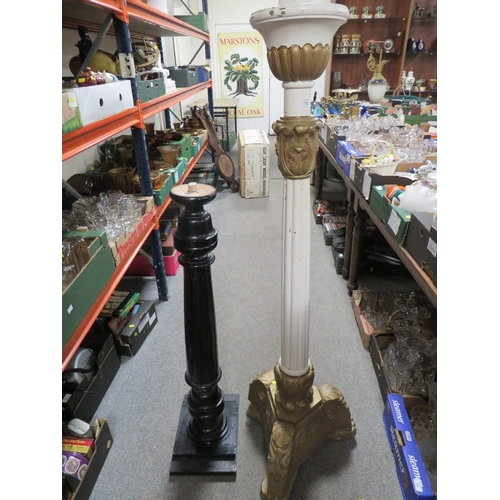 756 - A VINTAGE PAINTED TORCHERE AND ANOTHER TORCHERE A/F (2)