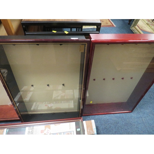 758 - FOUR MODERN GLASS FRONTED DISPLAY CABINETS WITH SHELVES