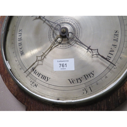 761 - A COLLECTION OF FIVE ASSORTED ANTIQUE BAROMETERS A/F