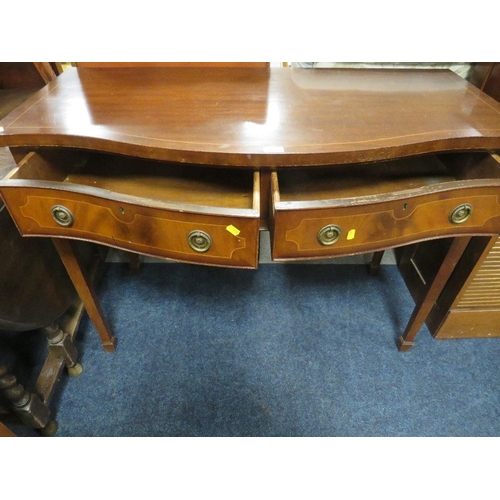 769 - A REPRODUCTION MAHOGANY TWO DRAWER CONSOLE TABLE