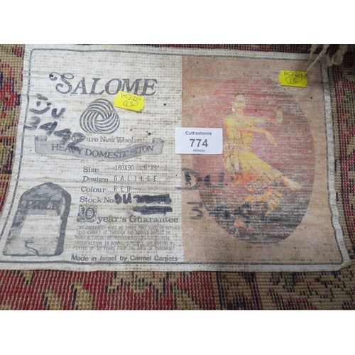 774 - A VINTAGE RUG 'SALOME' MADE BY CARMEL CARPETS 180 X 90 CM