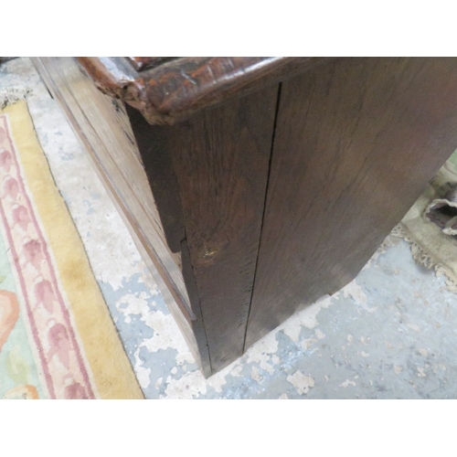 775 - AN ANTIQUE OAK COFFER W 113 CM