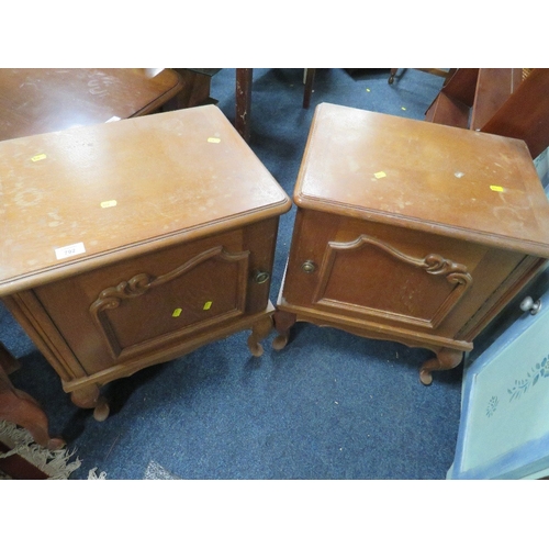 792 - TWO PAIRS OF FRENCH STYLE SMALL BEDSIDE CUPBOARDS