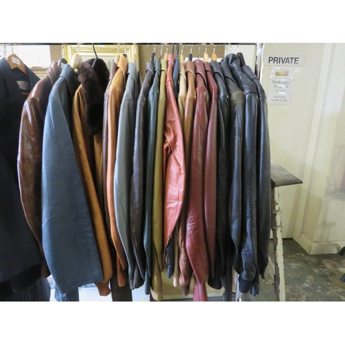 115 - A GOOD SELECTION OF VINTAGE LEATHER JACKETS, VARIOUS STYLES AND PERIODS TO INCLUDE RETRO EXAMPLES (1... 