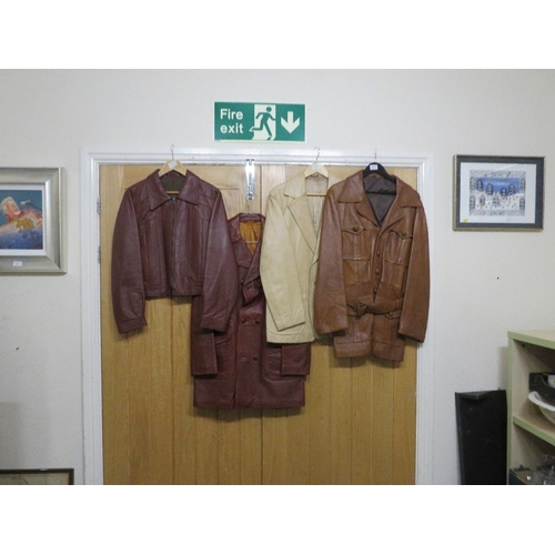 115 - A GOOD SELECTION OF VINTAGE LEATHER JACKETS, VARIOUS STYLES AND PERIODS TO INCLUDE RETRO EXAMPLES (1... 