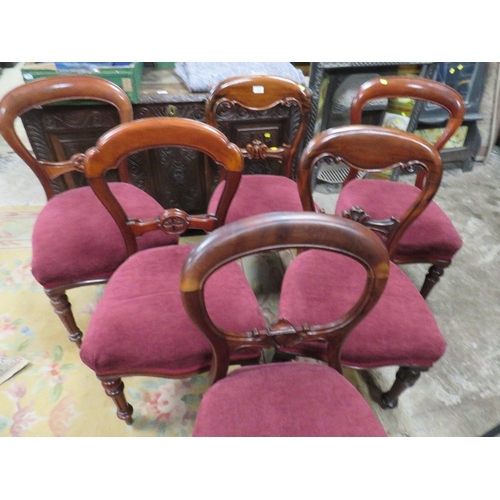 825 - A MATCHED SET OF SIX ( 4 + 2 )MAHOGANY DINING CHAIRS