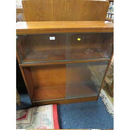 826 - A VINTAGE OAK GLAZED BOOKCASE