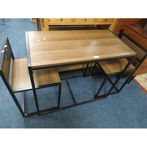 839 - A MODERN TABLE WITH TWO CHAIRS