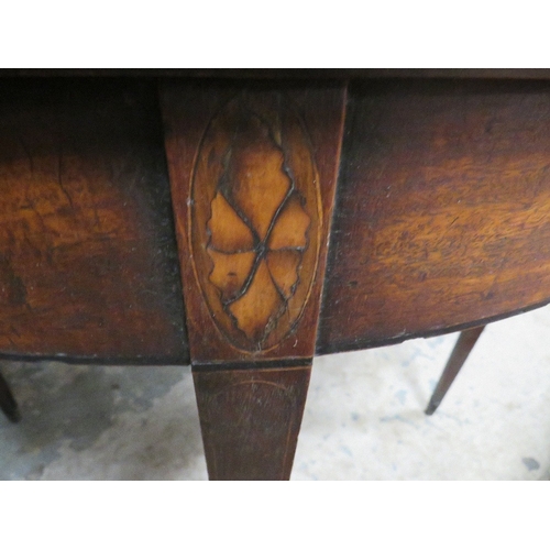 714 - A PAIR OF ANTIQUE MAHOGANY FOLD-OVER CARD TABLES A/F