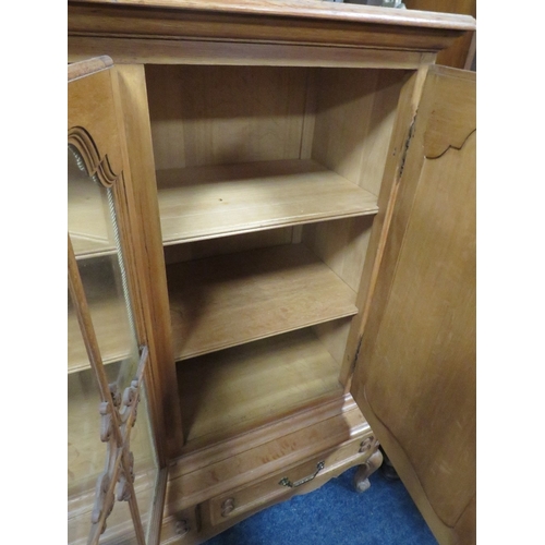 730 - A LARGE FRENCH STYLE OAK GLAZED DRESSER H 145 W 230 CM