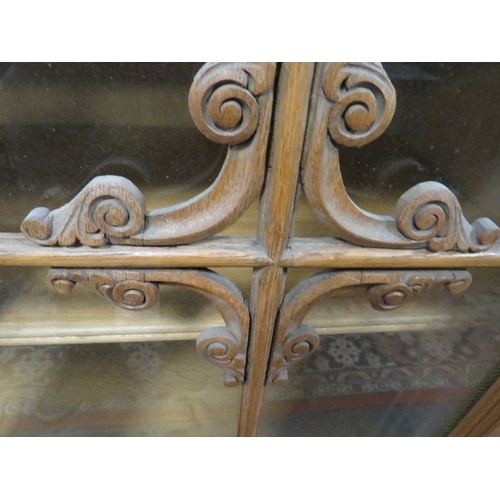 730 - A LARGE FRENCH STYLE OAK GLAZED DRESSER H 145 W 230 CM