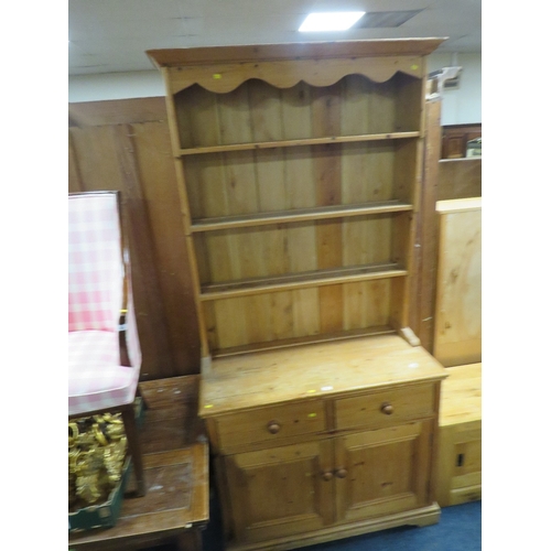 851 - A PINE KITCHEN DRESSER H 226 W 110 CM