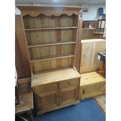 851 - A PINE KITCHEN DRESSER H 226 W 110 CM