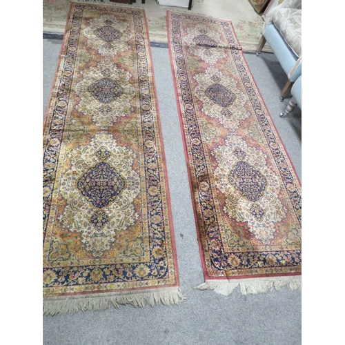 860 - TWO CARPET RUNNERS TOGETHER WITH  TWO  RUGS - APPROX 170 x 120 cm, 174 x 2170 cm AND TWO 280 x 74 cm... 