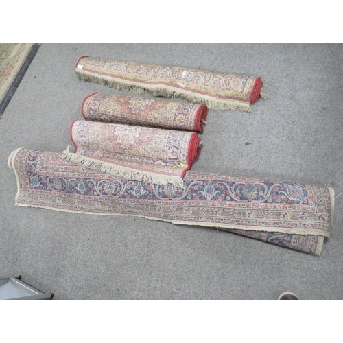 860 - TWO CARPET RUNNERS TOGETHER WITH  TWO  RUGS - APPROX 170 x 120 cm, 174 x 2170 cm AND TWO 280 x 74 cm... 