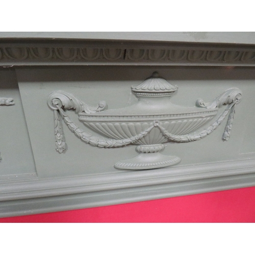 865 - A MODERN PAINTED WOODEN FIRE SURROUND