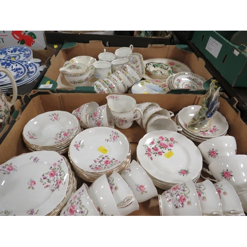 105 - TWO TRAYS OF ASSORTED CERAMICS TO INCLUDE PARAGON