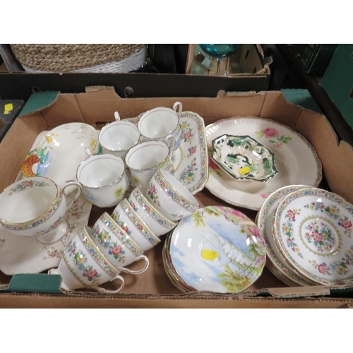 105 - TWO TRAYS OF ASSORTED CERAMICS TO INCLUDE PARAGON