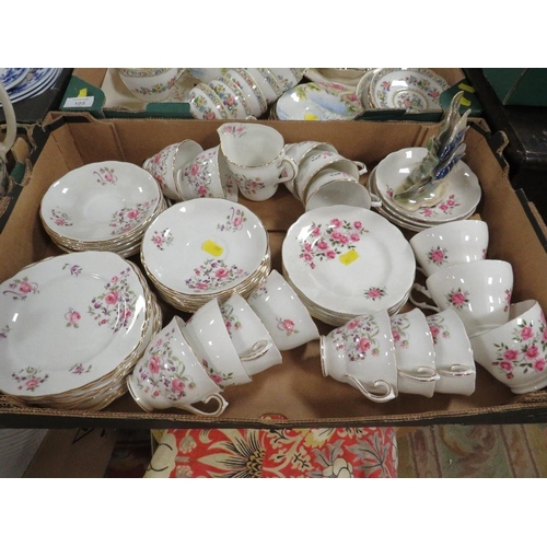 105 - TWO TRAYS OF ASSORTED CERAMICS TO INCLUDE PARAGON