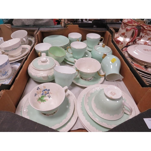 115 - TWO TRAYS OF ASSORTED WEDGWOOD AND OTHER CERAMICS