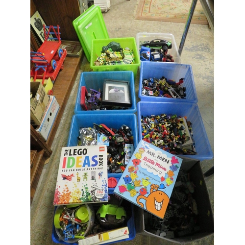 138 - A LARGE QUANTITY OF TOYS OVER SEVERAL BOXES TO INCLUDE LEGO, BATMAN ETC