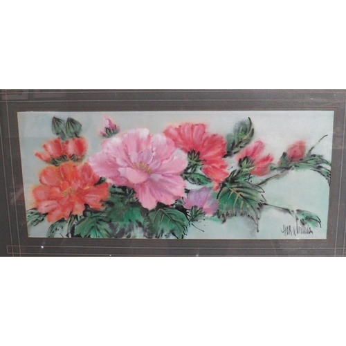 16 - A LARGE FRAMED FLORAL PASTEL STUDY - SIGNED