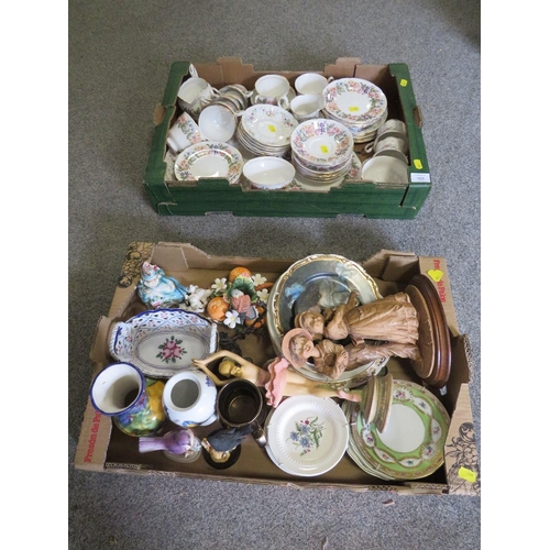 165 - TWO TRAYS OF ASSORTED CERAMICS TO INCLUDE PARAGON ETC