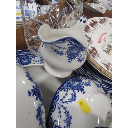 167 - TWO TRAYS OF ASSORTED CERAMICS TO INCLUDE BLUE WEDGWOOD JASPERWARE