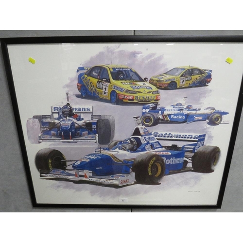 17 - A FRAMED 'GEOFF LEE' WILLIAMS FORMULA ONE PICTURE