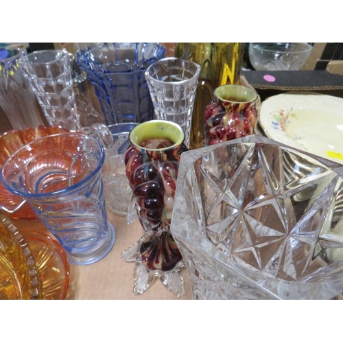 173 - TWO TRAYS OF ASSORTED GLASS WARE