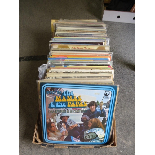 184 - A TRAY OF LP RECORDS FROM 60'S, 70'S, 80'S ETC TO INCLUDE 10CC, BREAD ETC