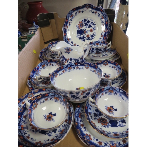 196 - A TRAY OF ROYAL JAPAN IMARI TEAWARE