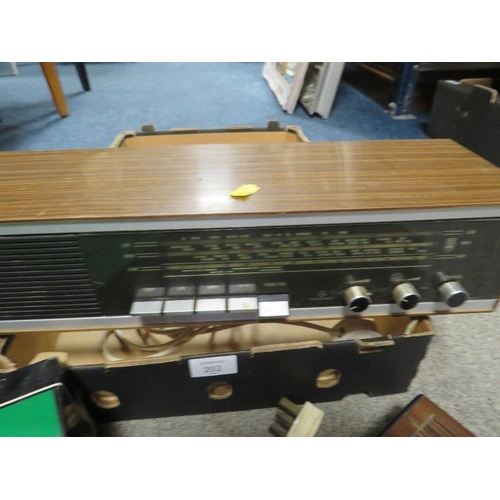 202 - A TRAY OF VINTAGE RADIOS, ALARM CLOCKS ETC