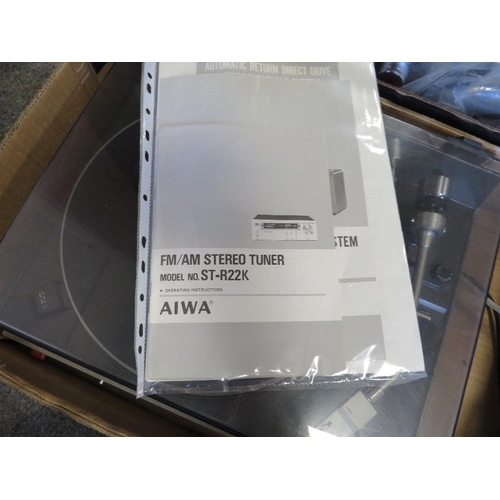 214 - A QUANTITY OF STEREO EQUIPMENT TO INCLUDE AIWA , CONSISTING OF FM/AM STEREO TUNER ST-R22K DC STEREO ... 