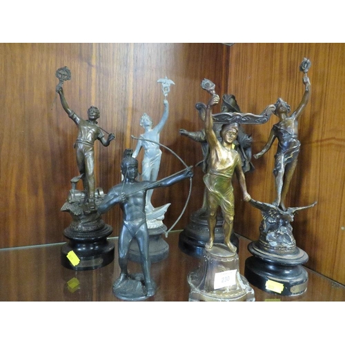 230 - A COLLECTION OF SPELTER STYLE VINTAGE FIGURES