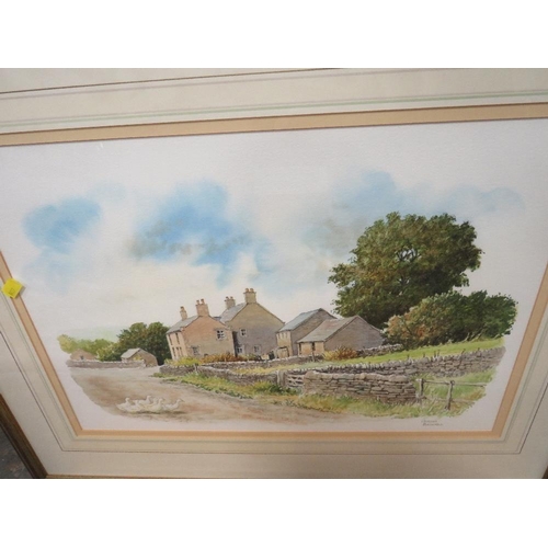 25 - A COLLECTION OF FIVE WATERCOLOURS AND PRINTS TO INCLUDE A JOHN KING SIGNED HUNTING PRINT