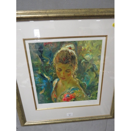 27 - ROYO - A PAIR OF LARGE SIGNED LIMITED EDITION SILKSCREEN PRINTS OF A LADIES - No 113 / 295, 40 x 38 ... 