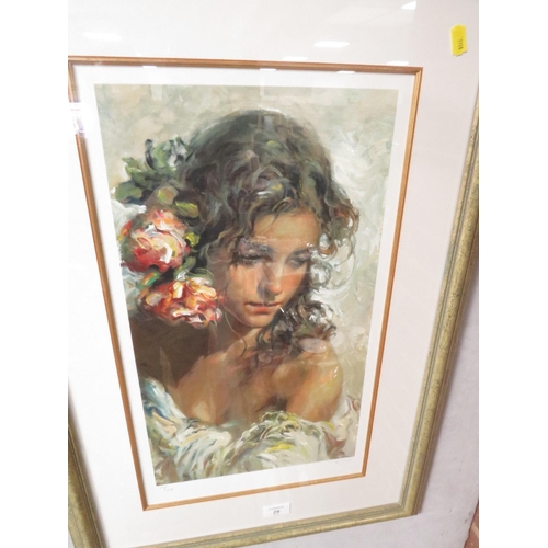 28 - ROYO - A LARGE SIGNED LIMITED EDITION SILKSCREEN PRINT OF A LADY - No 146 / 275 46.5 x 27 CM, TOGETH... 