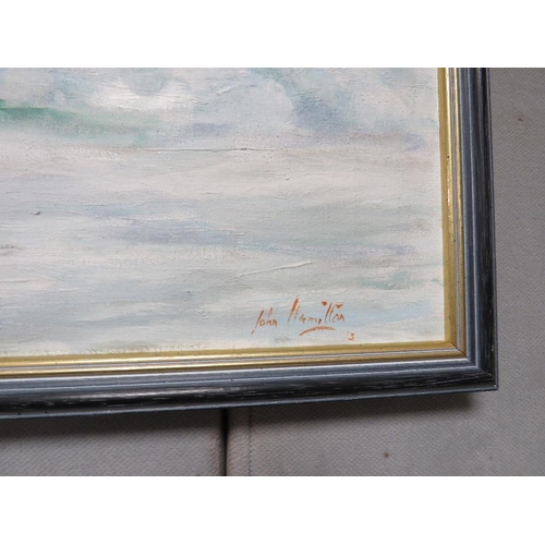 31 - JOHN HAMILTON - A SIGNED OIL ON CANVAS