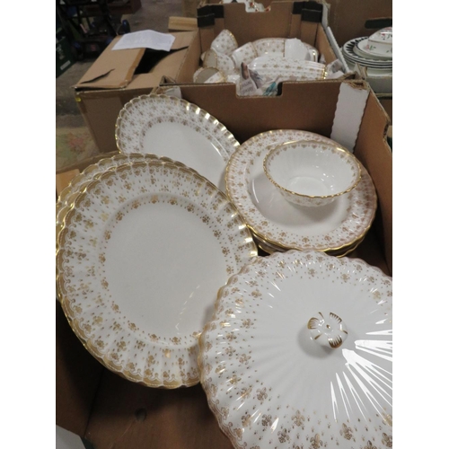 83 - TWO BOXES CONTAINING SPODE FLEUR DE LYS GOLD