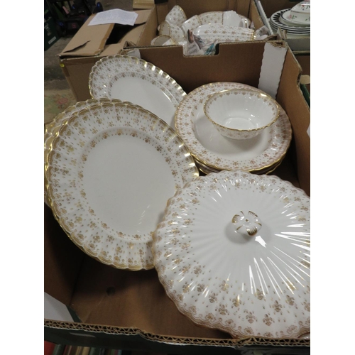 83 - TWO BOXES CONTAINING SPODE FLEUR DE LYS GOLD