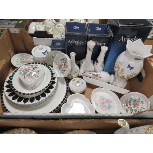 84 - A MIXED BOX OF AYNSLEY CERAMICS