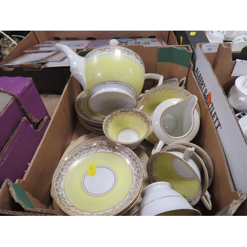 85 - THREE BOXES CONTAINING POTTERY, ROYAL ALBERT, VINTAGE LOCKS ETC