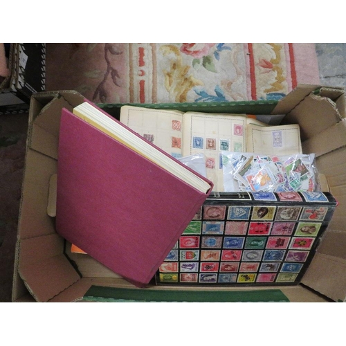 89 - A BOX OF VINTAGE STAMPS ETC