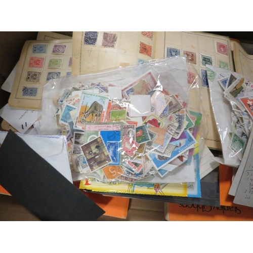 89 - A BOX OF VINTAGE STAMPS ETC