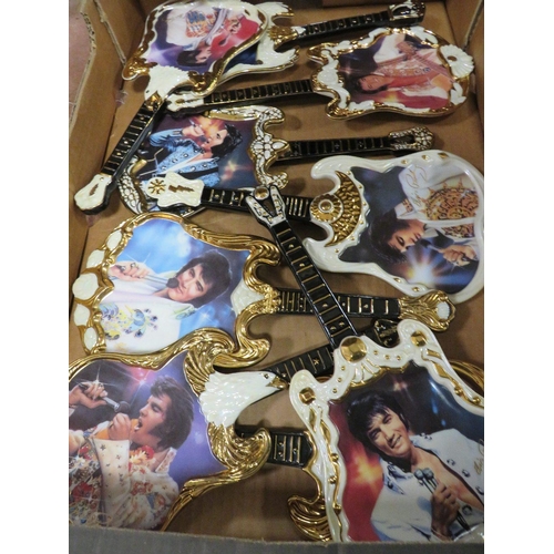 94 - NINE ELVIS PRESLEY BRADFORD EXCHANGE CERAMICS GUITARS